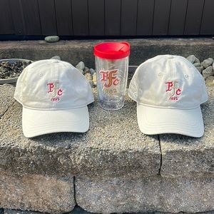 New Pittsburgh Field Club Bundle of 2 Tan Hats and a 16 oz Insulated Tumbler